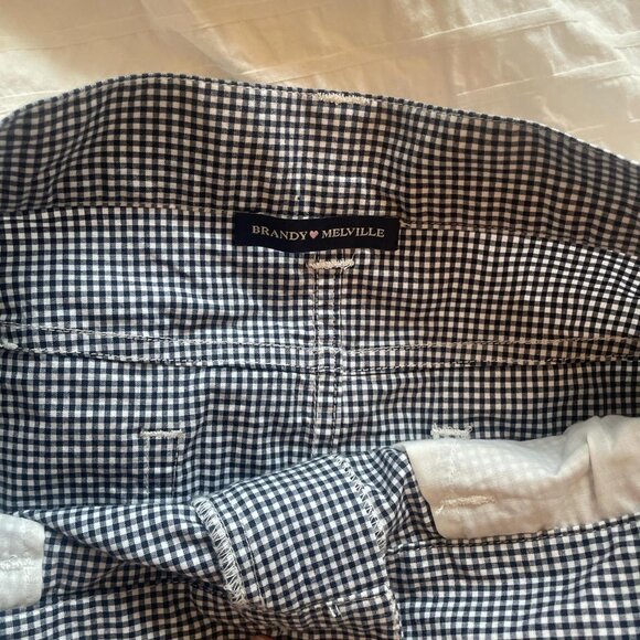 brandy melville gingham dark navy and white - Picture 3 of 3